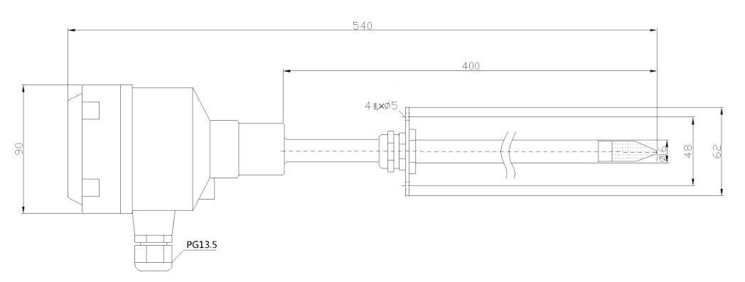 高温型温湿度变送器尺寸 高温型温湿度变送器尺寸